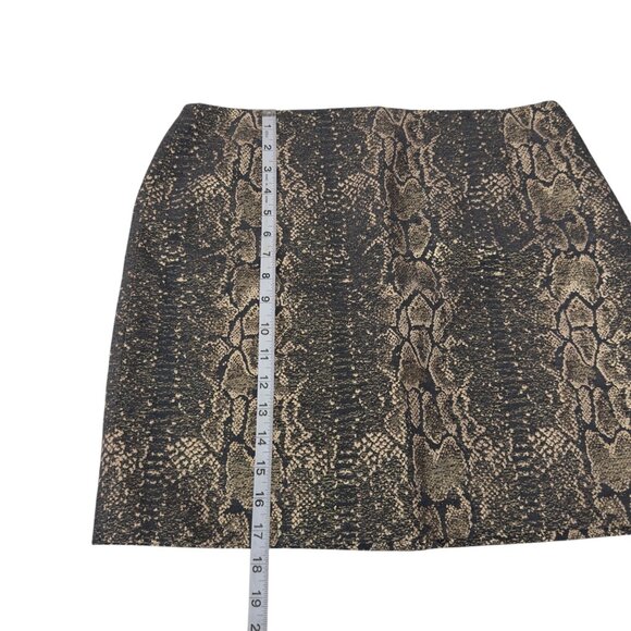 GIANNI BINI Snake Print Metallic Cotton-Blend Pencil Skirt Zip Closure Womens 12 - Picture 6 of 11